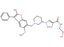N-(2-hydroxyethyl)-1-{1-[(5-methoxy-2-methyl-3-phenyl-1-benzofuran-6-yl)methyl]-3-piperidinyl}-1H-1,2,3-triazole-4-carboxamide