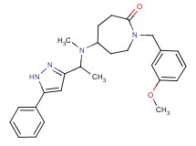 1-(3-methoxybenzyl)-5-{methyl[1-(5-phenyl-1H-pyrazol-3-yl)ethyl]amino}-2-azepanone