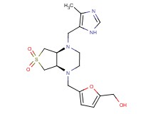 (5-{[(4aS*,7aR*)-4-[(4-methyl-1H-imidazol-5-yl)methyl]-6,6-dioxidohexahydrothieno[3,4-b]pyrazin-1(2H)-yl]methyl}-2-furyl)methanol