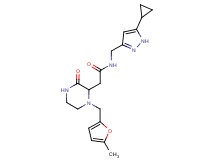 N-[(5-cyclopropyl-1H-pyrazol-3-yl)methyl]-2-{1-[(5-methyl-2-furyl)methyl]-3-oxo-2-piperazinyl}acetamide