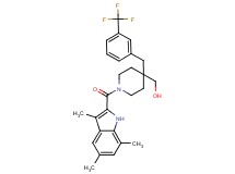 {4-[3-(trifluoromethyl)benzyl]-1-[(3,5,7-trimethyl-1H-indol-2-yl)carbonyl]-4-piperidinyl}methanol