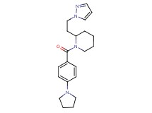 2-[2-(1H-pyrazol-1-yl)ethyl]-1-[4-(1-pyrrolidinyl)benzoyl]piperidine