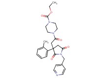 ethyl 4-{[3-(2-methylphenyl)-2,5-dioxo-1-(4-pyridinylmethyl)-3-pyrrolidinyl]acetyl}-1-piperazinecarboxylate