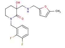1-(2,3-difluorobenzyl)-3-hydroxy-3-({[(5-methyl-2-furyl)methyl]amino}methyl)-2-piperidinone
