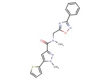 N,1-dimethyl-N-[(3-phenyl-1,2,4-oxadiazol-5-yl)methyl]-5-(2-thienyl)-1H-pyrazole-3-carboxamide