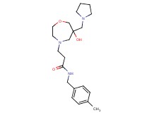 3-[6-hydroxy-6-(pyrrolidin-1-ylmethyl)-1,4-oxazepan-4-yl]-N-(4-methylbenzyl)propanamide