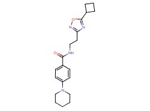 N-[2-(5-cyclobutyl-1,2,4-oxadiazol-3-yl)ethyl]-4-piperidin-1-ylbenzamide