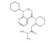 2-[4-({2-[cyclohexyl(methyl)amino]-3-pyridinyl}carbonyl)-3-morpholinyl]-N,N-dimethylacetamide