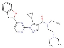 1-[4-(1-benzofuran-2-yl)-2-pyrimidinyl]-5-cyclopropyl-N-[2-(diethylamino)ethyl]-N-ethyl-1H-pyrazole-4-carboxamide