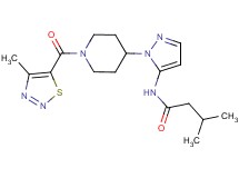 3-methyl-N-(1-{1-[(4-methyl-1,2,3-thiadiazol-5-yl)carbonyl]-4-piperidinyl}-1H-pyrazol-5-yl)butanamide