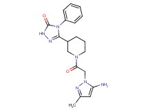 5-{1-[(5-amino-3-methyl-1H-pyrazol-1-yl)acetyl]piperidin-3-yl}-4-phenyl-2,4-dihydro-3H-1,2,4-triazol-3-one