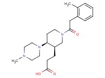 3-[(3R*,4S*)-1-[(2-methylphenyl)acetyl]-4-(4-methylpiperazin-1-yl)piperidin-3-yl]propanoic acid