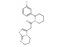 3-{2-[2-(3-fluorophenyl)-1-piperidinyl]-2-oxoethyl}-6,7-dihydro-5H-[1,3]thiazolo[3,2-a]pyrimidine