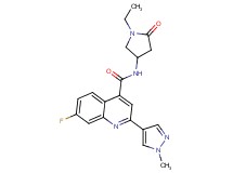 N-(1-ethyl-5-oxo-3-pyrrolidinyl)-7-fluoro-2-(1-methyl-1H-pyrazol-4-yl)-4-quinolinecarboxamide