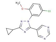 5-[1-(5-chloro-2-methoxyphenyl)-3-cyclopropyl-1H-1,2,4-triazol-5-yl]pyrimidine