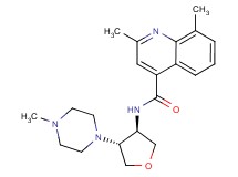 2,8-dimethyl-N-[(3R*,4R*)-4-(4-methyl-1-piperazinyl)tetrahydro-3-furanyl]-4-quinolinecarboxamide