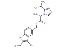 N-[(2-ethyl-3-methyl-1H-indol-5-yl)methyl]-2-(2-isopropyl-1H-imidazol-1-yl)propanamide