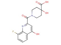 1-[(8-fluoro-4-hydroxy-2-quinolinyl)carbonyl]-4-hydroxy-4-piperidinecarboxylic acid