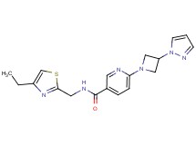 N-[(4-ethyl-1,3-thiazol-2-yl)methyl]-6-[3-(1H-pyrazol-1-yl)azetidin-1-yl]nicotinamide