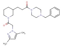 1-benzyl-4-(3-{1-[(3,5-dimethyl-1H-pyrazol-1-yl)acetyl]-3-piperidinyl}propanoyl)piperazine
