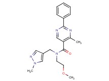 N-(2-methoxyethyl)-4-methyl-N-[(1-methyl-1H-pyrazol-4-yl)methyl]-2-phenylpyrimidine-5-carboxamide