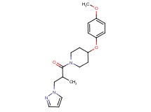 4-(4-methoxyphenoxy)-1-[2-methyl-3-(1H-pyrazol-1-yl)propanoyl]piperidine