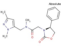 N-[(1,3-dimethyl-1H-pyrazol-5-yl)methyl]-N-methyl-2-[(4S)-2-oxo-4-phenyl-1,3-oxazolidin-3-yl]acetamide