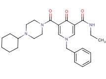 1-benzyl-5-[(4-cyclohexyl-1-piperazinyl)carbonyl]-N-ethyl-4-oxo-1,4-dihydro-3-pyridinecarboxamide