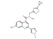 N-[(5-cyclopropyl-1,2,4-oxadiazol-3-yl)methyl]-N,7-dimethyl-2-(1H-pyrazol-4-yl)quinoline-4-carboxamide