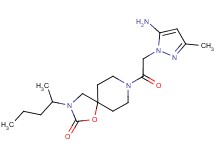 8-[(5-amino-3-methyl-1H-pyrazol-1-yl)acetyl]-3-(1-methylbutyl)-1-oxa-3,8-diazaspiro[4.5]decan-2-one