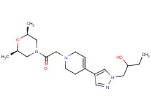 1-[4-(1-{2-[(2R*,6S*)-2,6-dimethylmorpholin-4-yl]-2-oxoethyl}-1,2,3,6-tetrahydropyridin-4-yl)-1H-pyrazol-1-yl]butan-2-ol