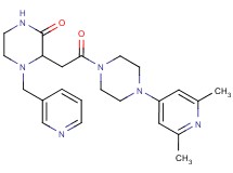 3-{2-[4-(2,6-dimethyl-4-pyridinyl)-1-piperazinyl]-2-oxoethyl}-4-(3-pyridinylmethyl)-2-piperazinone
