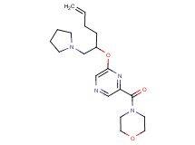 4-[(6-{[1-(pyrrolidin-1-ylmethyl)pent-4-en-1-yl]oxy}pyrazin-2-yl)carbonyl]morpholine