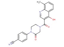 4-{4-[(4-hydroxy-8-methyl-3-quinolinyl)carbonyl]-2-oxo-1-piperazinyl}benzonitrile