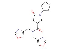 1-cyclopentyl-N,N-bis(1,3-oxazol-4-ylmethyl)-5-oxopyrrolidine-3-carboxamide