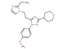 5-[2-(2-ethyl-1H-imidazol-1-yl)ethyl]-1-(4-methoxyphenyl)-3-(tetrahydro-2H-pyran-4-yl)-1H-1,2,4-triazole