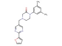 1-(3,5-dimethylphenyl)-4-{[2-(2-furyl)-5-pyrimidinyl]methyl}-2-piperazinone