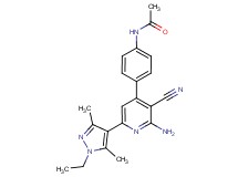 N-{4-[2-amino-3-cyano-6-(1-ethyl-3,5-dimethyl-1H-pyrazol-4-yl)pyridin-4-yl]phenyl}acetamide