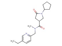 1-cyclopentyl-N-[(5-ethyl-2-pyridinyl)methyl]-N-methyl-5-oxo-3-pyrrolidinecarboxamide