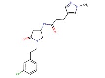 N-{1-[2-(3-chlorophenyl)ethyl]-5-oxo-3-pyrrolidinyl}-3-(1-methyl-1H-pyrazol-4-yl)propanamide