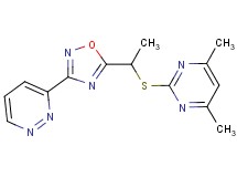 3-(5-{1-[(4,6-dimethyl-2-pyrimidinyl)thio]ethyl}-1,2,4-oxadiazol-3-yl)pyridazine