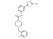 1-(2-fluorobenzyl)-N-[3-(5-methyl-1,3,4-thiadiazol-2-yl)phenyl]-4-piperidinecarboxamide