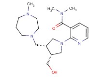 2-{(3R*,4R*)-3-(hydroxymethyl)-4-[(4-methyl-1,4-diazepan-1-yl)methyl]pyrrolidin-1-yl}-N,N-dimethylnicotinamide