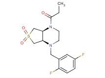 (4aS*,7aR*)-1-(2,5-difluorobenzyl)-4-propionyloctahydrothieno[3,4-b]pyrazine 6,6-dioxide
