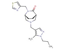 (1S*,5R*)-3-[(5-methyl-1-propyl-1H-pyrazol-4-yl)methyl]-6-(1,3-thiazol-4-ylmethyl)-3,6-diazabicyclo[3.2.2]nonan-7-one