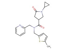 1-cyclopropyl-N-[(5-methyl-2-thienyl)methyl]-5-oxo-N-(2-pyridinylmethyl)-3-pyrrolidinecarboxamide