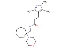N-{[1-(4-morpholinyl)cycloheptyl]methyl}-3-(1,3,5-trimethyl-1H-pyrazol-4-yl)propanamide