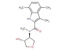 N-[(3S*,4R*)-4-hydroxytetrahydro-3-furanyl]-N,3,4,7-tetramethyl-1H-indole-2-carboxamide