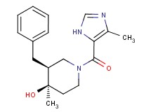 (3S*,4R*)-3-benzyl-4-methyl-1-[(4-methyl-1H-imidazol-5-yl)carbonyl]-4-piperidinol