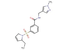 3-[(2-ethyl-2,5-dihydro-1H-pyrrol-1-yl)sulfonyl]-N-[(1-methyl-1H-pyrazol-4-yl)methyl]benzamide